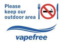 Vapefree outdoor dining sign